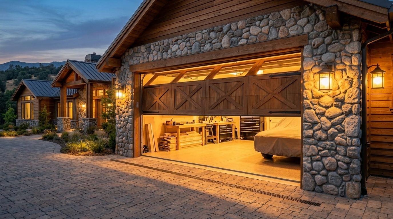 Burton Garage Door Services Garage Door Gliding Open Revealing Warm Illuminated Interior